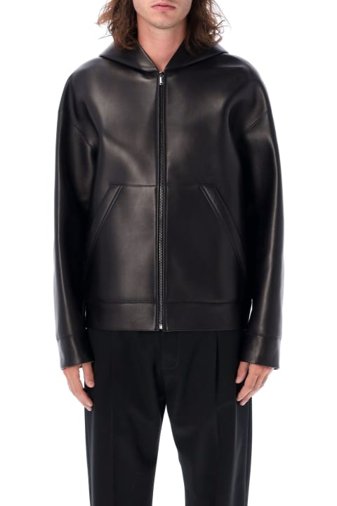 Coats & Jackets for Men Valentino Garavani Hooded Leather Bomber