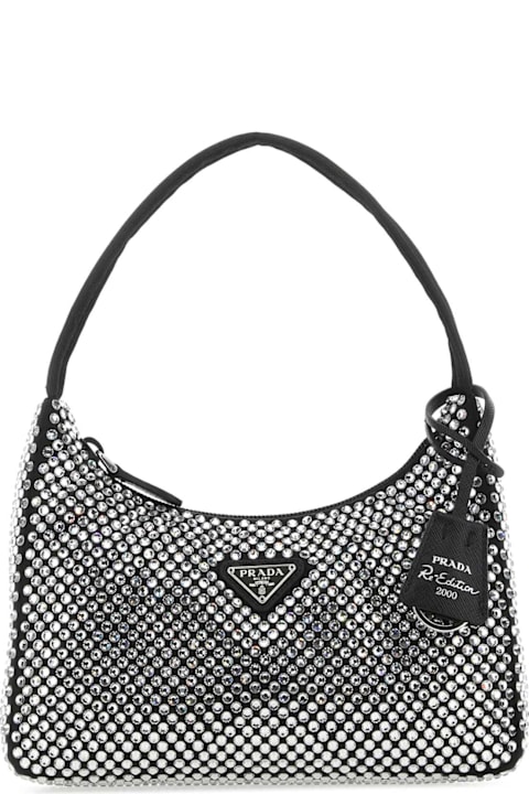 Prada Bags for Women Prada Rhinestones Black Re-edition 2000 Handbag