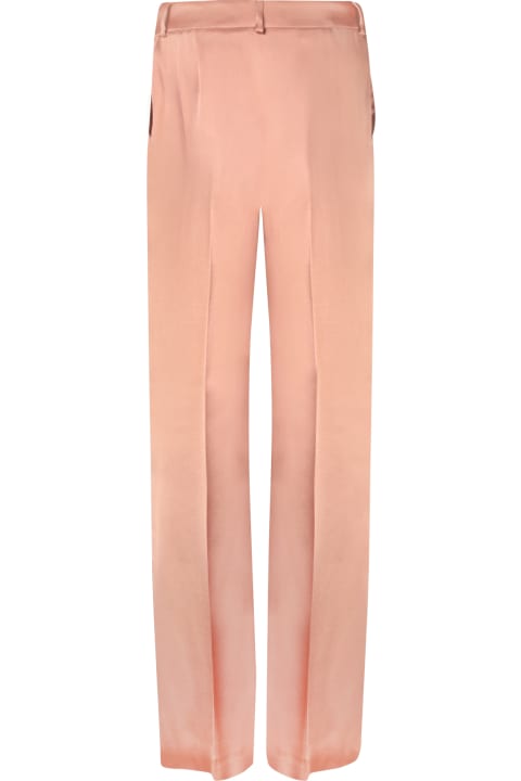 Alberta Ferretti Clothing for Women Alberta Ferretti Nude Pink Satin Trousers
