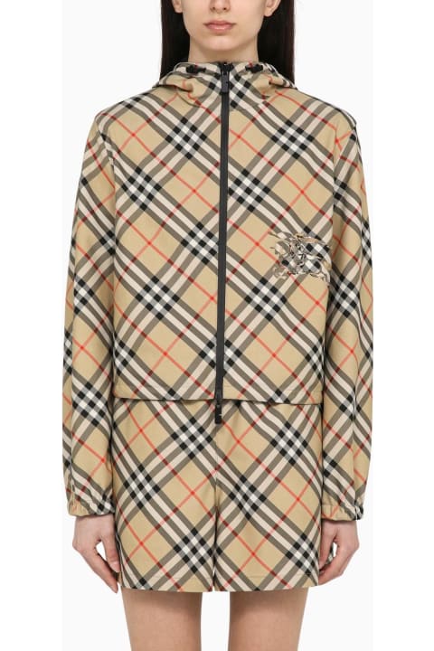 Fashion for Women Burberry Reversible Sand-coloured Cropped Jacket With Check Pattern