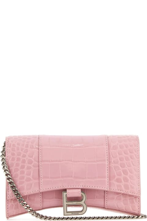 Pastel Pink Leather Hourglass Wallet