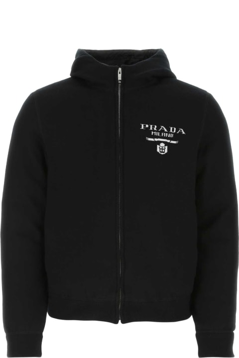 Prada Sale for Men Prada Black Cashmere Blend Down Jacket