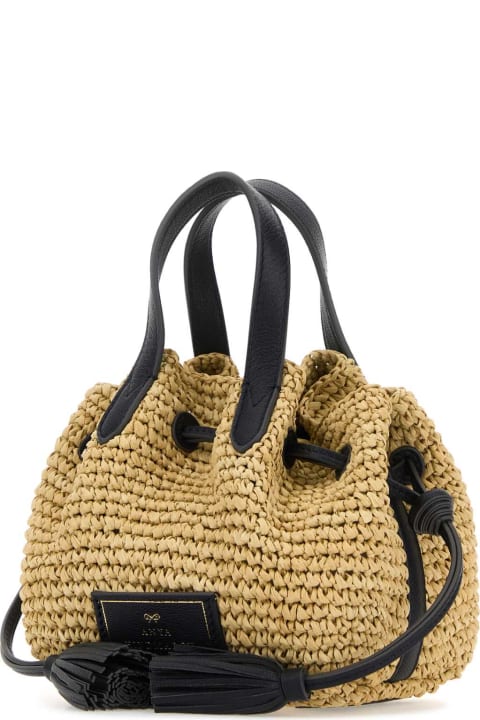 Anya Hindmarch for Women Anya Hindmarch Raffia Small Drawstring Handbag