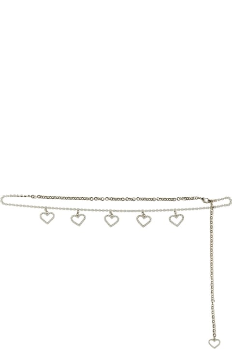 Alessandra Rich إكسسوارات لـ السيدات Alessandra Rich Crystal Belt With Heart Pendants