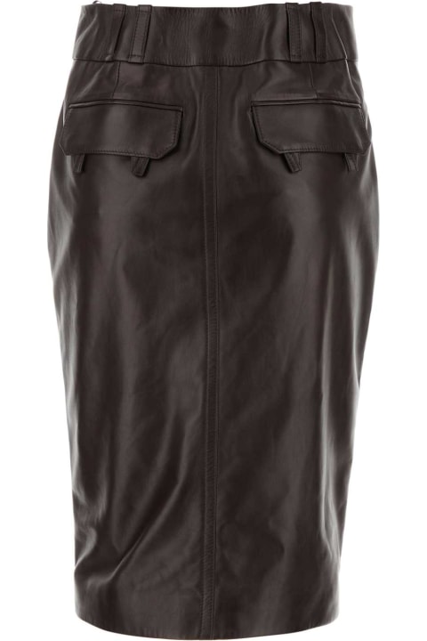 Saint Laurent Pants & Shorts for Women Saint Laurent Black Leather Skirt