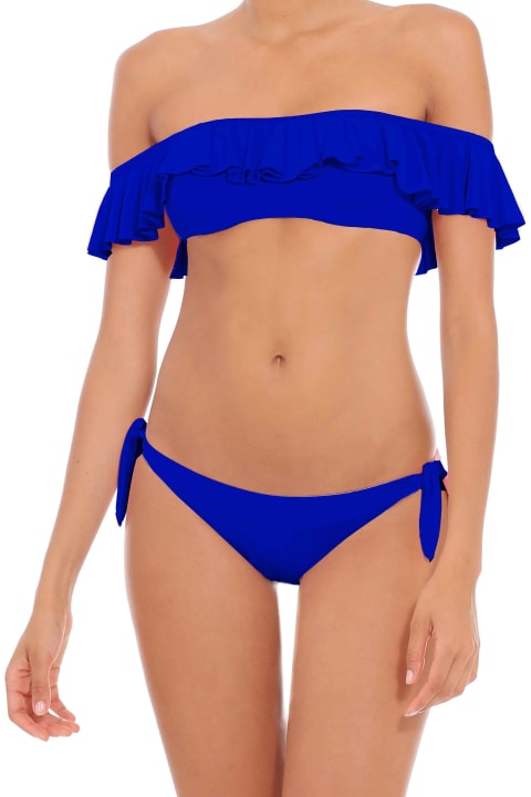 MC2 Saint Barth Swimwear for Women MC2 Saint Barth Off-shoulder Ruffled Bluette Bikini