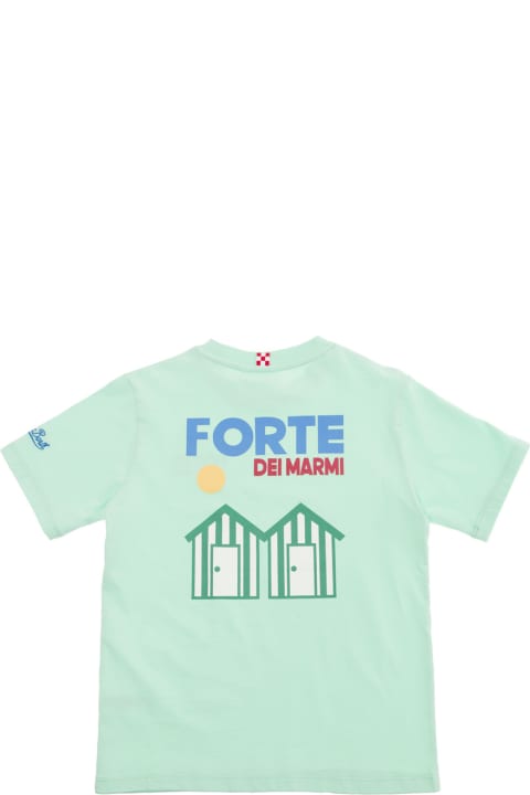 Sale for Kids MC2 Saint Barth Green T-shirt With Forte Dei Marmi Print In Jersey Boy