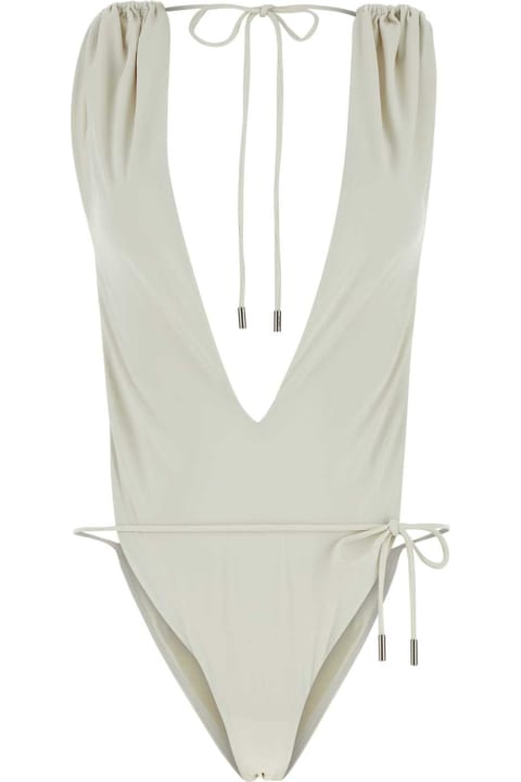 Swimwear for Women Saint Laurent Chalk Stretch Nylon Swimsuit