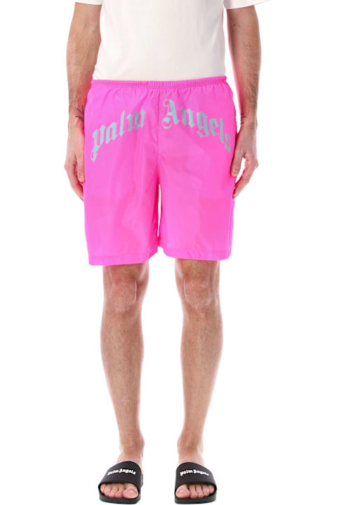 أدوات منزلية Palm Angels Curved Logo Swim Shorts