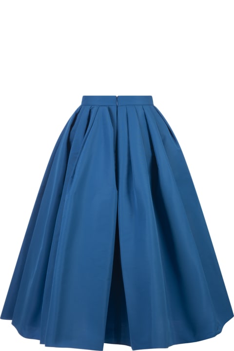 Clothing for Women Alexander McQueen Lapis Lazuli Blue Curled Midi Skirt