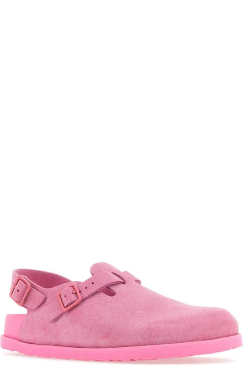 Birkenstock Shoes for Women Birkenstock Pink Suede Tokyo Slippers
