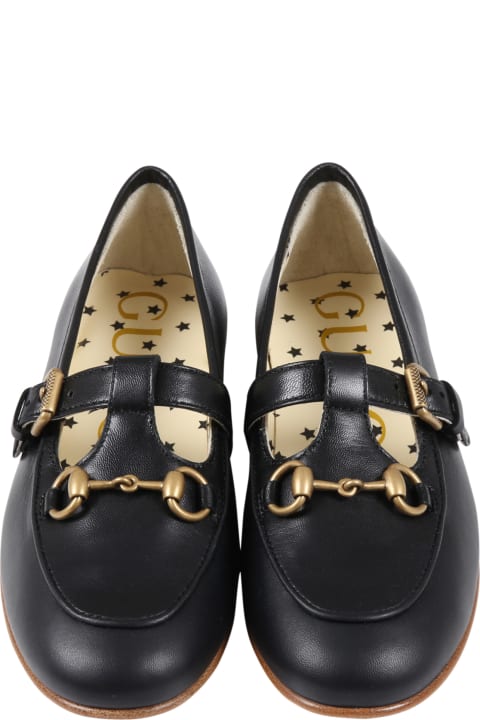 Gucci Shoes for Women Gucci Black Loafers For Kids With Horsebit