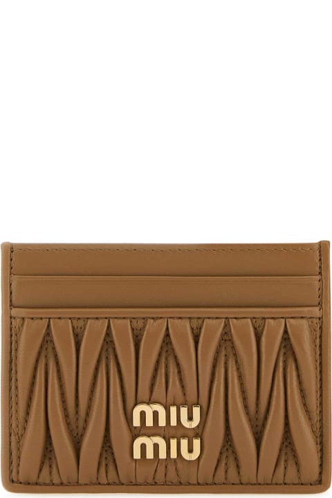 Miu Miu Accessories for Women Miu Miu Caramel Nappa Leather Card Holder