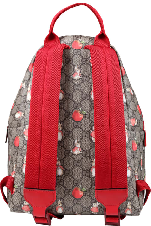 Gucci for Kids Gucci Brown Backpack For Girl With Print