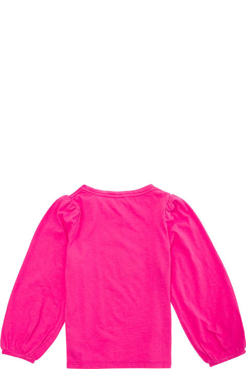 Emile Et Ida T-Shirts & Polo Shirts for Girls Emile Et Ida Fuchsia Top With Puff Sleeves In Bio Cotton Girl