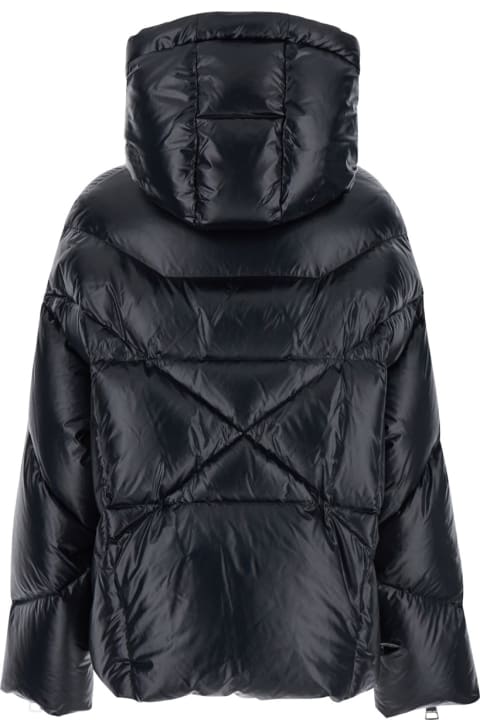 Khrisjoy Clothing for Women Khrisjoy 'khris' Black Down Jacket With Logo Detail In Tech Fabric Woman