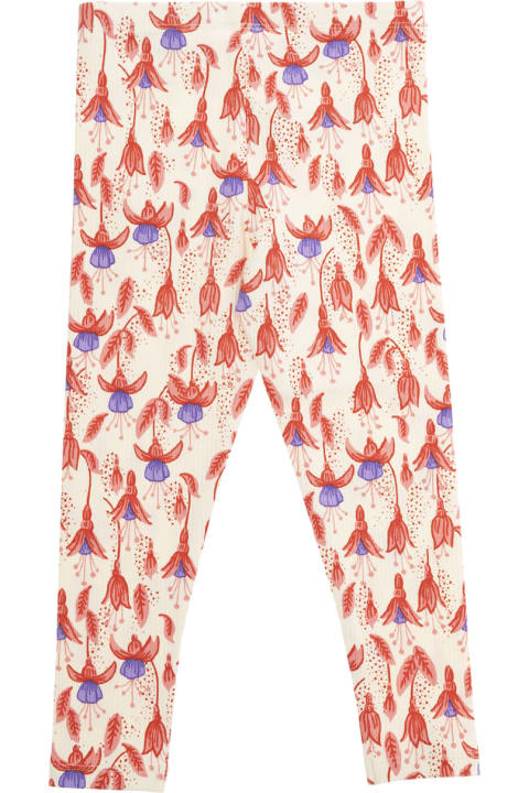 Fashion for Kids Mini Rodini Red Pants With High Waist And All-over Floral Motif In Cotton Stretch Girl