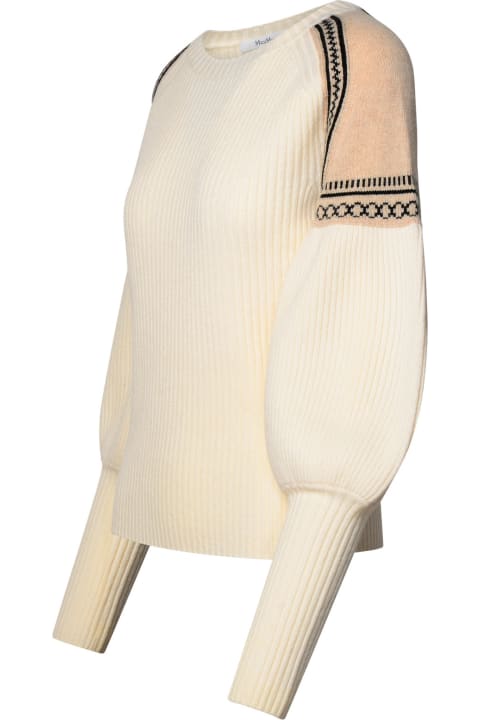 'cosetta' Ivory Cashmere Blend Sweater