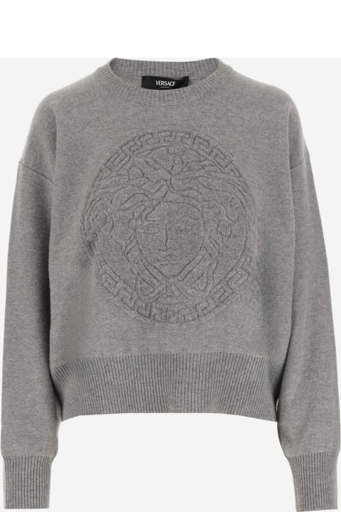 Versace Sweaters for Women Versace Wool And Cashmere Pullover With Medusa