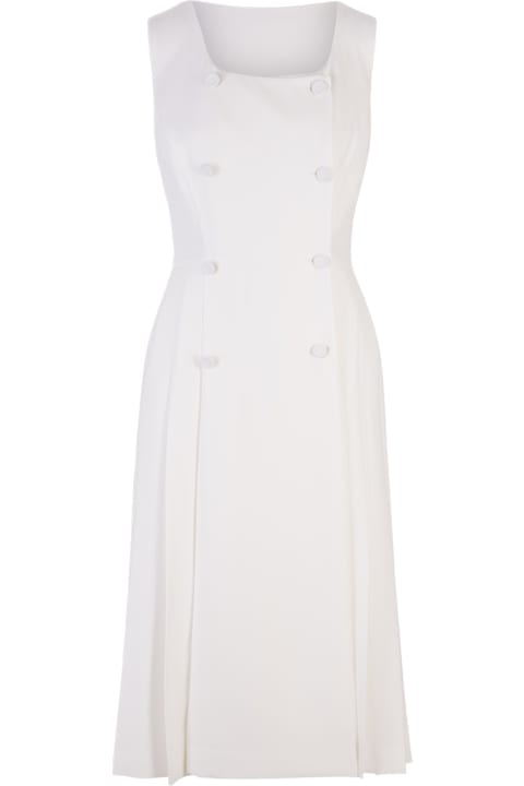 Fashion for Women Ermanno Scervino White Sleeveless Midi Dress With Buttons