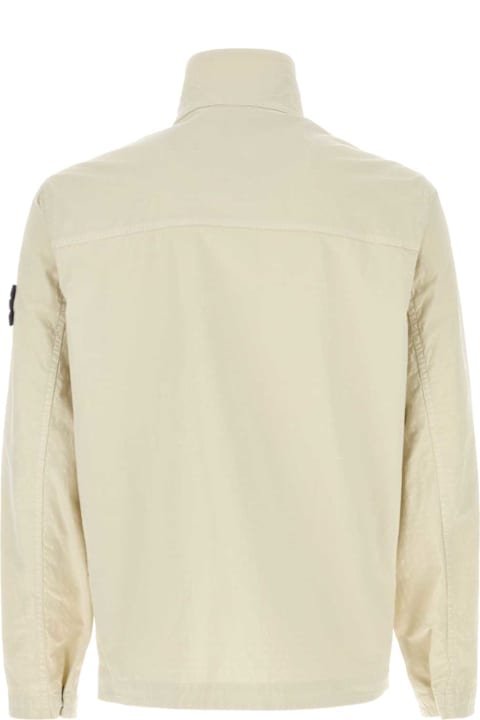 Coats & Jackets for Men Stone Island Ivory Stretch Cotton Jacket