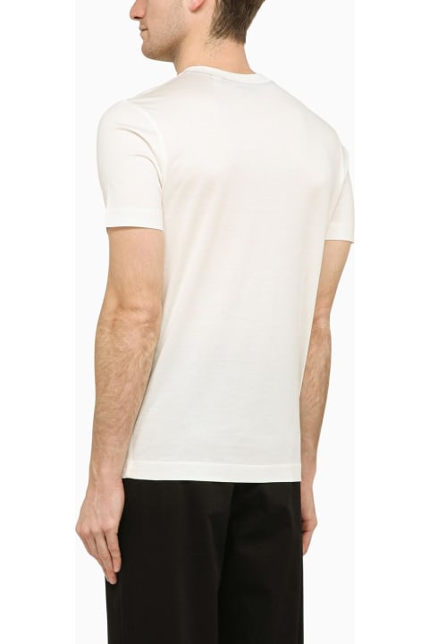 メンズ新着アイテム Burberry White T-shirt With Logo Embroidery