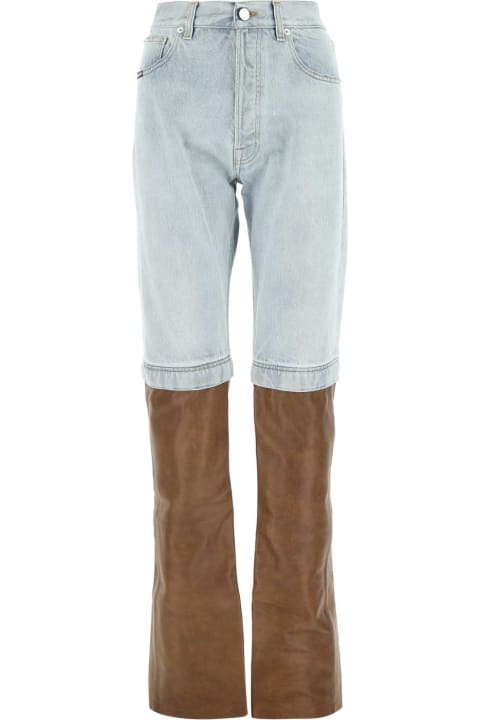 VTMNTS for Women VTMNTS Two-tone Denim And Leather Jeans