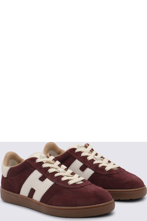 Hogan Dark Red Leather Sneakers