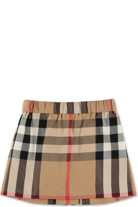 Bottoms for Baby Girls Burberry Checked Elastic Waist Skirt