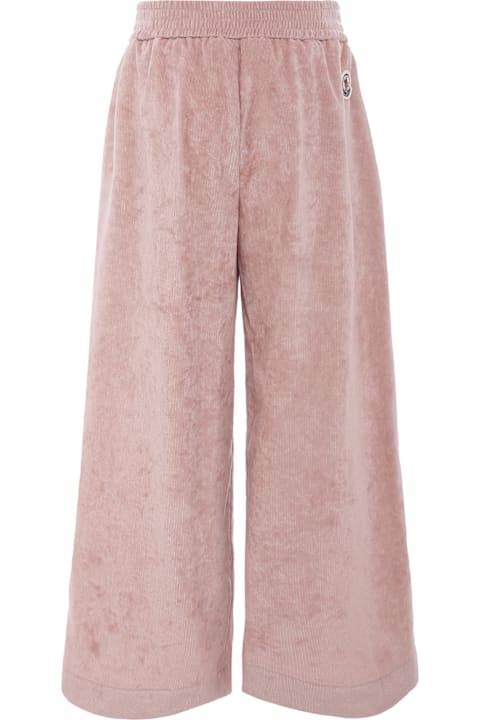 Homeware Moncler Pink Trousers For Girl With Logo