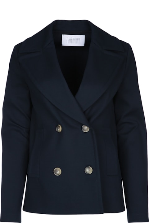 Harris Wharf London for Men Harris Wharf London Women Peacoat Diagonal Crafted With Loro Piana Fab