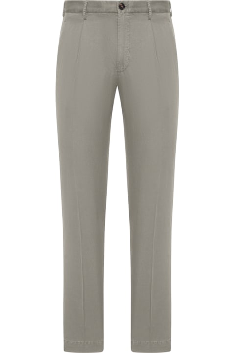 Incotex سراويل لـ القسم الرجالي Incotex Chino Trousers With Linen And Cotton Pleats