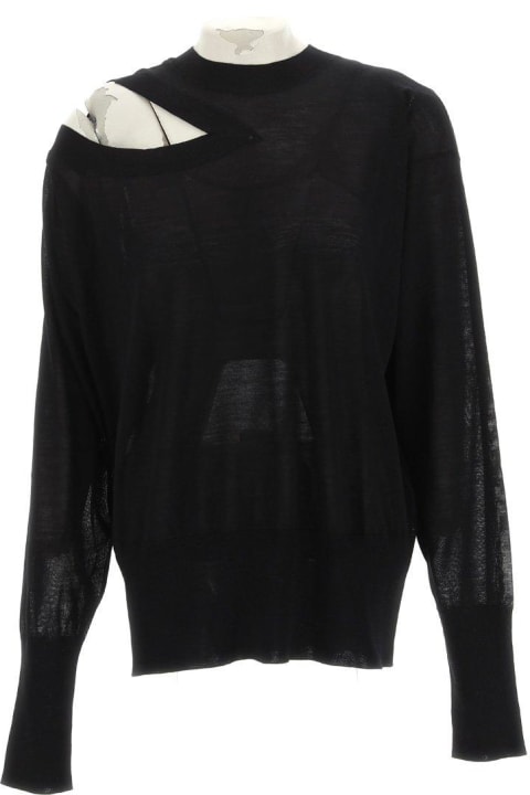 Stella McCartney Sweaters for Women Stella McCartney Cut Out-detail Crewneck Knitted Top