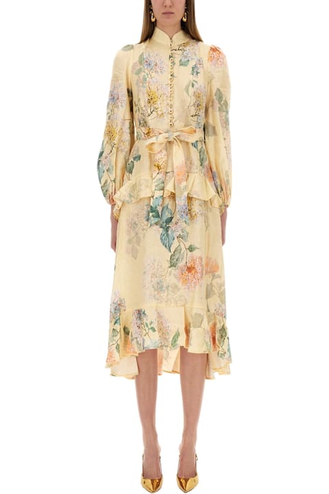 Zimmermann Dresses for Women Zimmermann "illuminate Peplum" Midi Dress