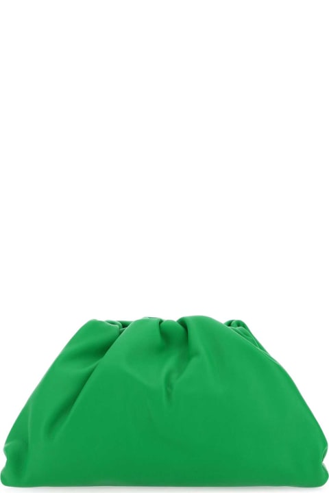 ウィメンズ Bottega Venetaのクラッチバッグ Bottega Veneta Grass Green Nappa Leather Teen Pouch Clutch