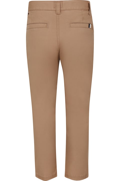 Bottoms for Boys Hugo Boss Beige Trousers For Boy With Logo Detail