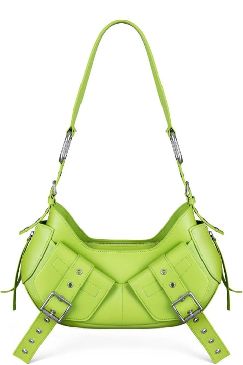 Green Leather Y2k Shoulder Bag