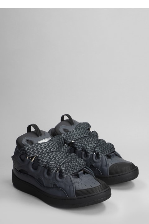 Fashion for Men Lanvin Curb Sneakers In Grey Leather