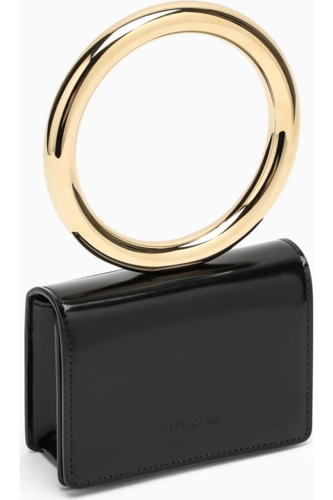 Ferragamo Accessories for Women Ferragamo Black Card Holder With Handle