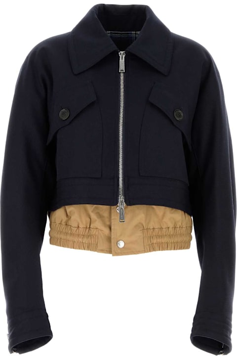 Dsquared2 Coats & Jackets for Women Dsquared2 Dark Blue Wool Jacket