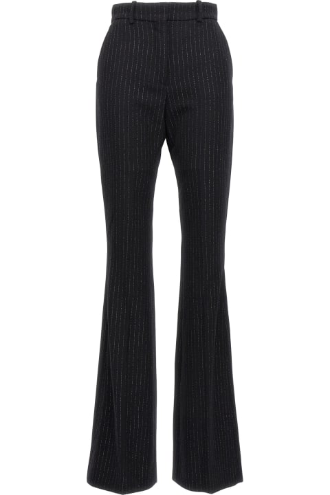 ウィメンズ Balmainのウェア Balmain Black Lurex Striped Flare Trousers