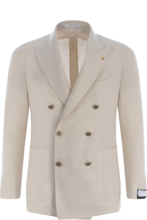 Tagliatore Coats & Jackets for Men Tagliatore Double-breasted Jacket Tagliatore Made Of Virgin Wool And Linen Blend