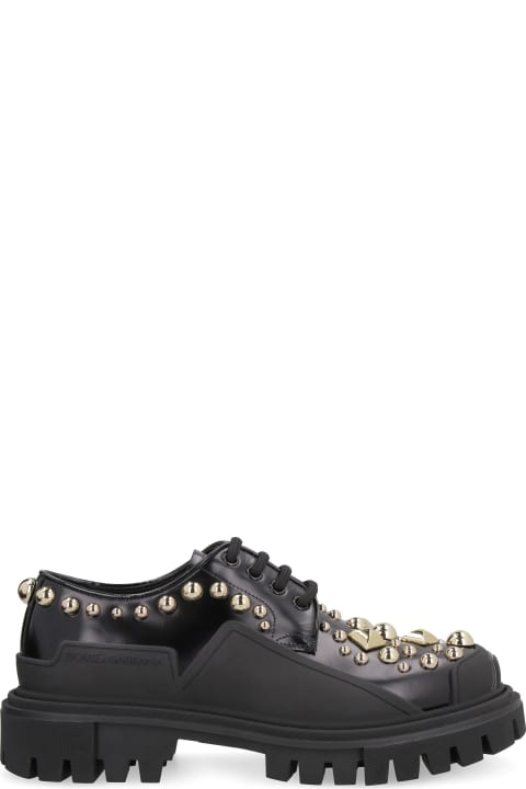 Studded Leather Lace-up Shoes