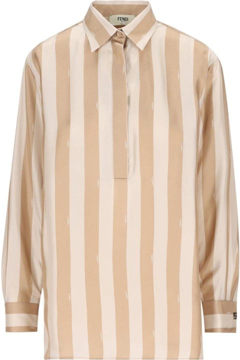 Topwear for Women Fendi Long Sleeved Striped Shirt