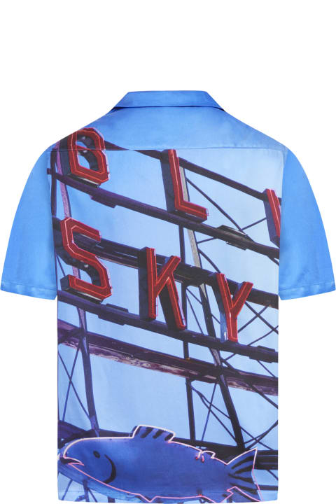 Blue Sky Inn Shirts for Men Blue Sky Inn Red Neon Sign Shirt
