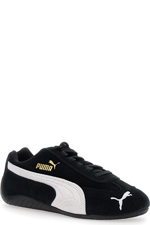 Puma for Kids Puma 'speedcat' Black Sneakers With Logo Print On The Side And Logo Lettering On The Side In Leather Unisex