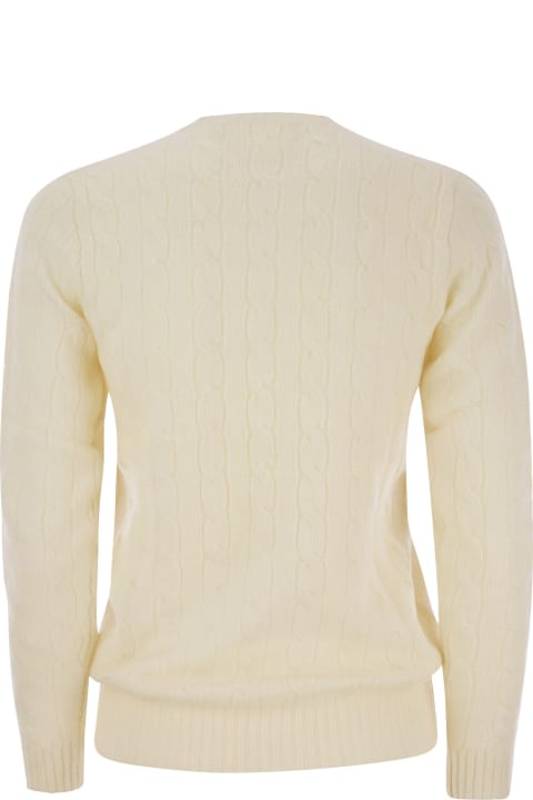 Polo Ralph Lauren Sweaters for Women Polo Ralph Lauren Cream Wool And Cashmere Braided Sweater