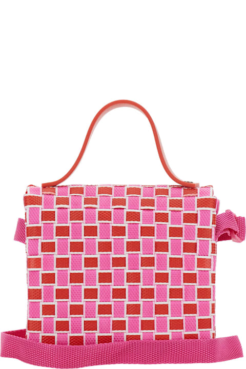 Marni Accessories & Gifts for Girls Marni 'joy Bag' Pink Shoulder Bag With Woven Pattern In Tech Fabric Girl