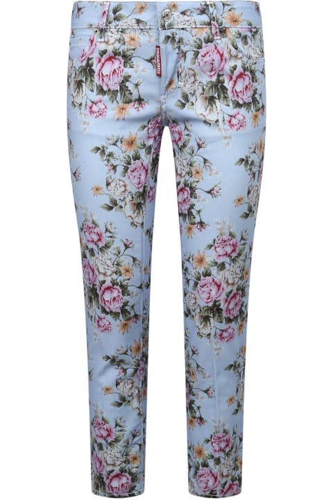 Fashion for Women Dsquared2 Floral Print Cropped Trousers