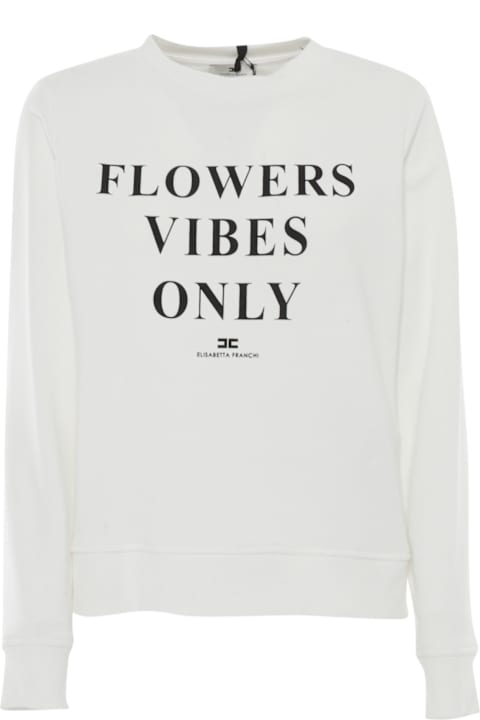 Homeware Elisabetta Franchi White Shirt With Writing